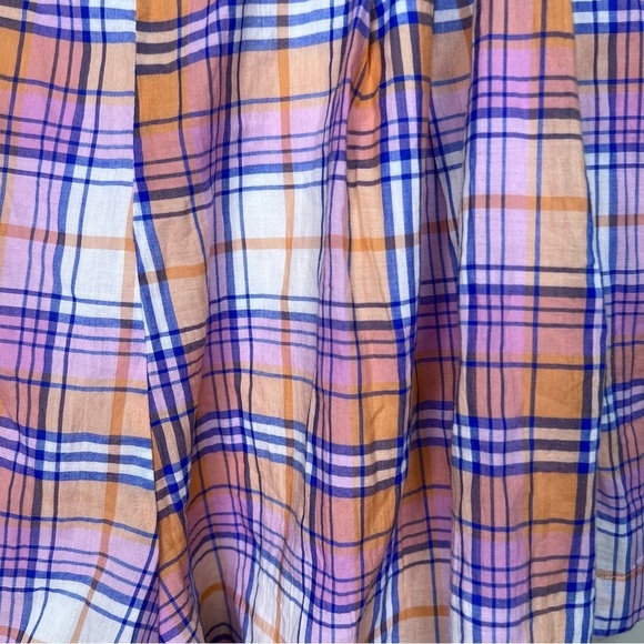 Free People Serendipity Shorts High Waist Paper Bag Plaid Guava Combo Orange LG - Picture 8 of 12